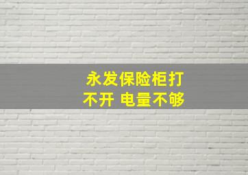 永发保险柜打不开 电量不够